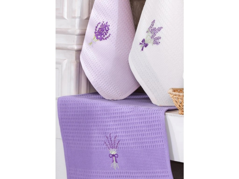 Dárková sada vaflových utěrek 3ks Levandule