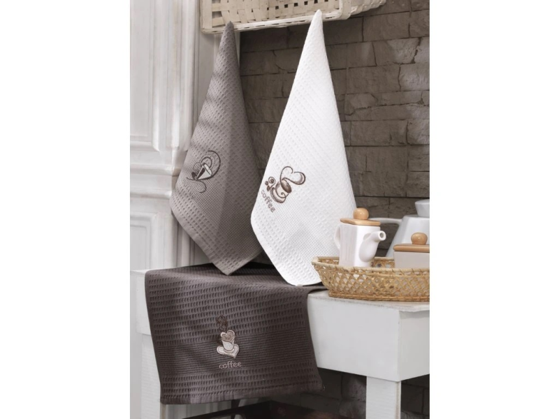 Dárková sada vaflových utěrek 3ks Čas na kávu