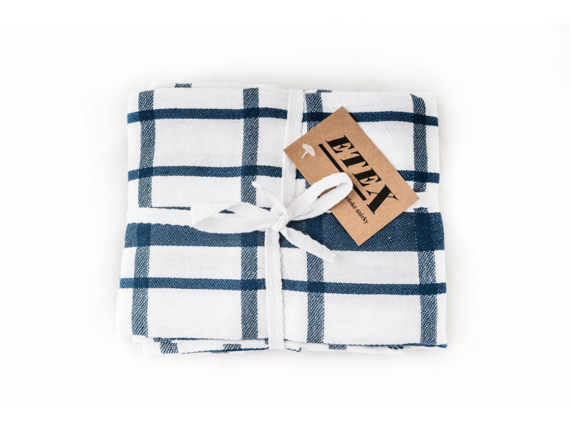 Utěrky kárované modré