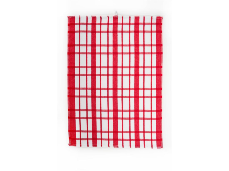 Utěrky kárované červené