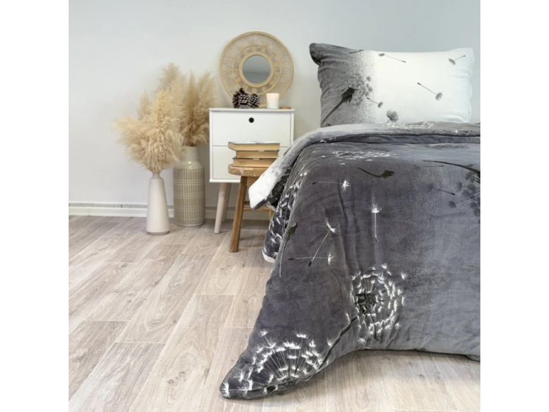 Povlečení Mikroflanel Pampeliška šedá