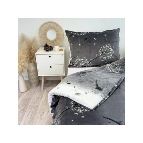 Povlečení Mikroflanel Pampeliška šedá