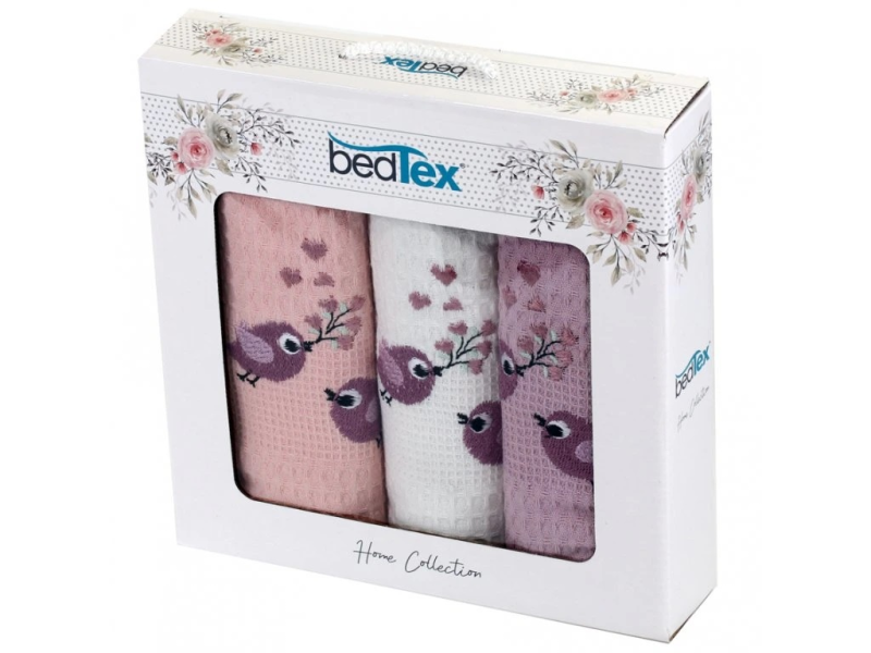 Dárková sada vaflových utěrek 3ks Olivová ratolest