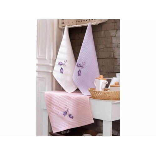 Dárková sada vaflových utěrek 3ks Olivová ratolest