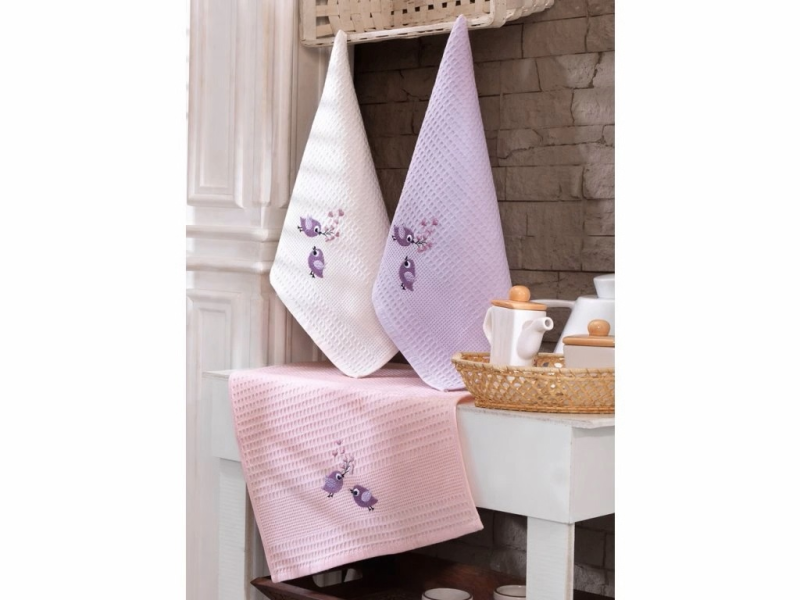 Dárková sada vaflových utěrek 3ks Olivová ratolest