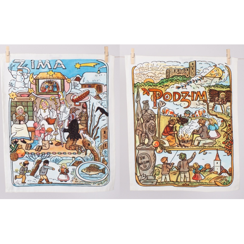 Kuchyňské utěrky Josef Lada Podzim & Zima